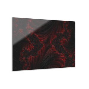Abstract Red & Black Acrylic Art Print, Wall Decor, Modern Home Art, Unique Gift, Office Decor, French Cleat Hanging
