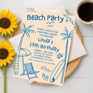 Shades Pool Party Birthday Invitations