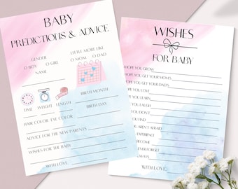 Baby Predictions and Wishes Gender Neutral – Baby Shower Prediction Cards – Guess the Baby Game – Baby Predictions and Advice Printable