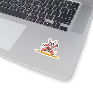 Kiss-Cut Stickers, French Bulldog Doing Karate, Martial Arts Stickers, Cute Dog Decals, Laptop Sticker, Car Decal, Water Bottle Decor,
