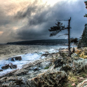 Rocky Coastline on an angry morning, Acadia National Park, Maine