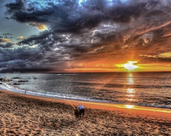 Color Print of Sunset at Kahana, Maui, Hawaii