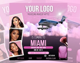 Traveling Makeup Artist Flyer Template (Digital Download)