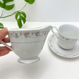 Vintage Rosemary Tea Set- 2 Cups w/ Saucer and Creamer by Fine China of Japan