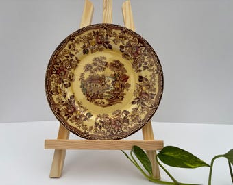 Vintage Floral Teller - 3-teiliges dekoratives Set mit Cottage Szene