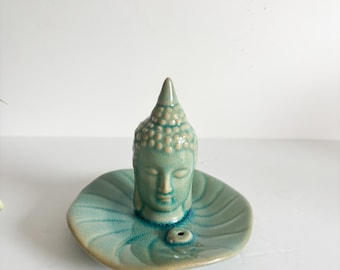 Kadzielnica Budda 4" wysokości Ceramic' Green