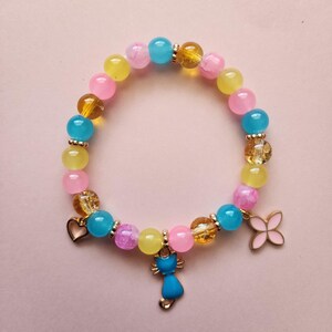 8mm Multicolor Bracelet | Pink, Blue, & Yellow