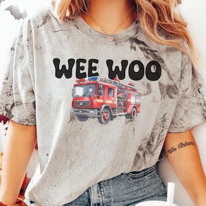 Wee Woo Squad Firefighter T-Shirt – Funny Fire Truck Tee, Fire Dept Humor Shirt, Fire Academy Graduation Gift, Future Fireman Top