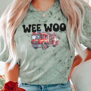 Wee Woo Squad Firefighter T-Shirt – Funny Fire Truck Tee, Fire Dept Humor Shirt, Fire Academy Graduation Gift, Future Fireman Top