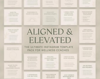 30 editable Canva Instagram post Pack for Wellness Coaches