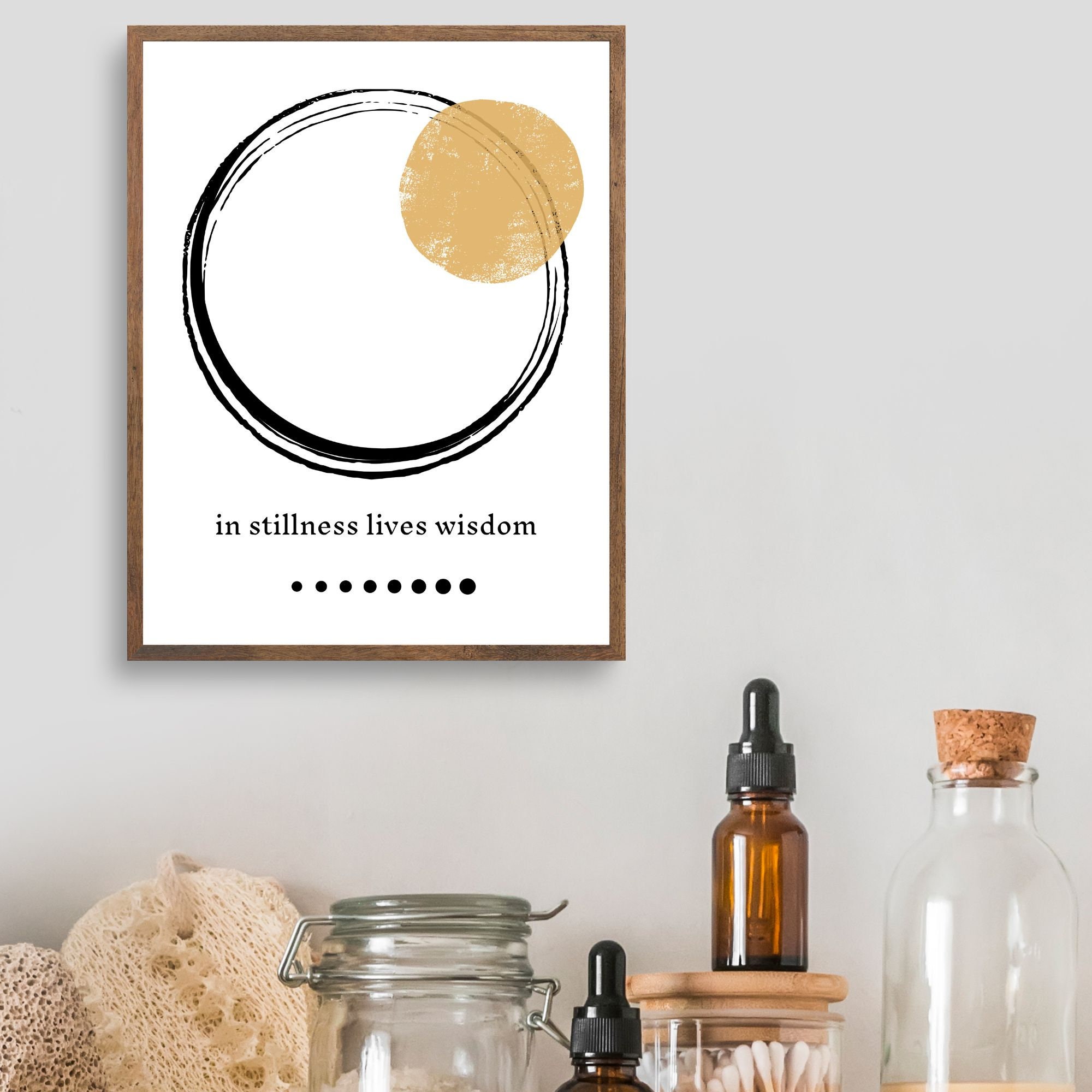 Minimalist Enso Wall Art Print, Zen Motivational Quote Decor, in ...
