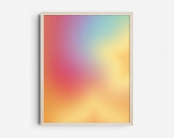 Gradient Printable Poster, Boho Spiritual Aura Wall Art, Abstract Digital Download