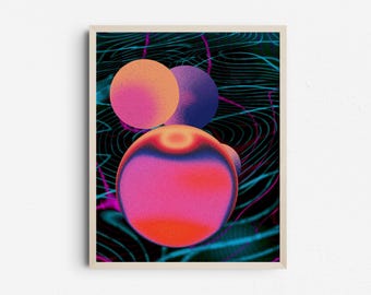 Synthwave Wall Art, Psychedelic Neon Decor, Retrowave Printable (Digital Download)