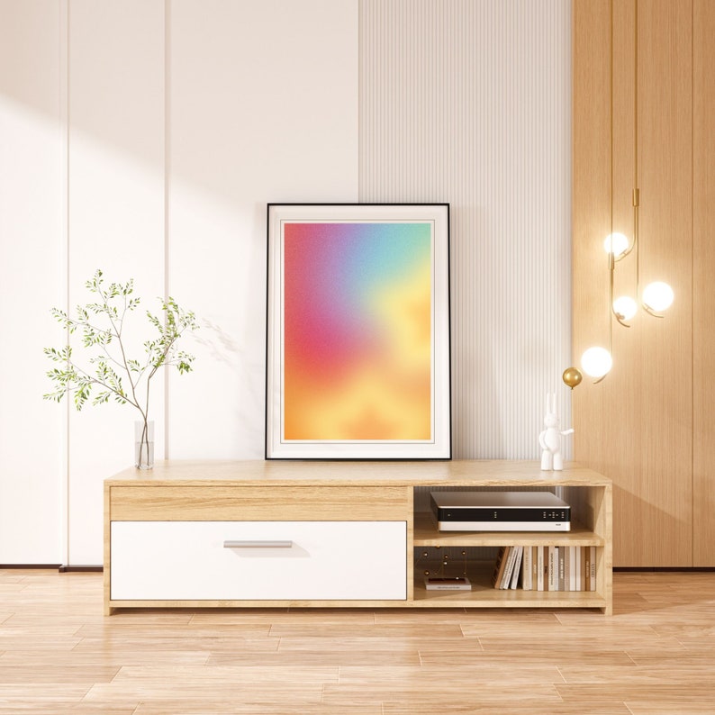 Rainbow Gradient Poster, Aesthetic Color Decor, Abstract Digital Download, Spiritual Aura Wall Art Print image 3