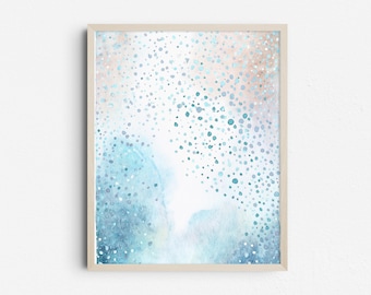 Abstract Paint Splatter Wall Art, Contemporary Ombre Circles Poster, Digital Download