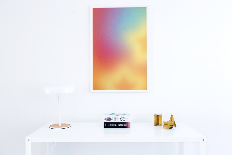 Rainbow Gradient Poster, Aesthetic Color Decor, Abstract Digital Download, Spiritual Aura Wall Art Print image 2