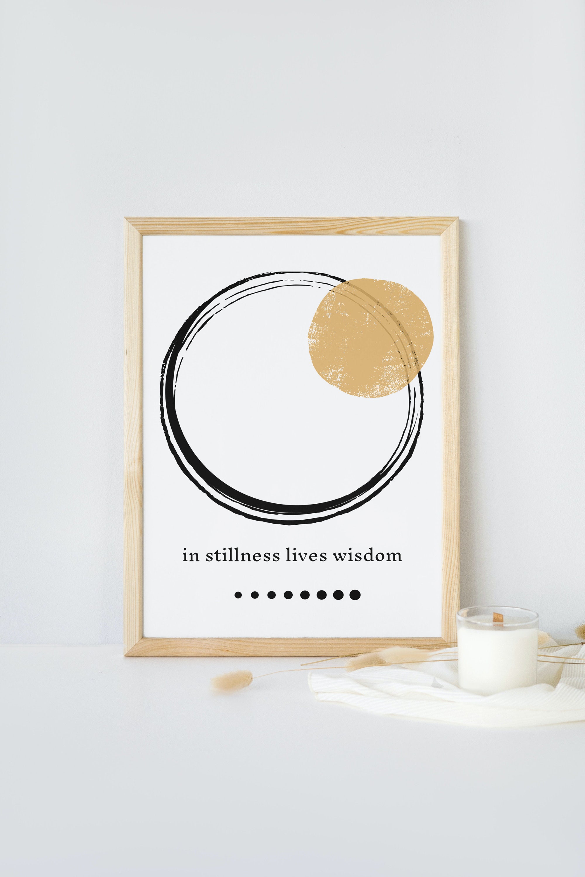 Minimalist Enso Wall Art Print, Zen Motivational Quote Decor, in ...