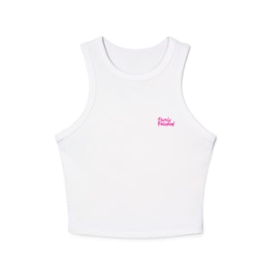 Chic Women&#39;s Micro Rib Racer Tank Top, Casual Summer Top, Layering Essential, Athleisure Wear, Stylish Fitness Tank