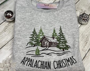 Appalachian Christmas Embroidered Sweatshirt | Christmas Gift | Gift for Her | Crewneck Sweatshirt| Winter Sweatshirt