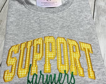 Support Farmers Embroidered Sweatshirt | Gift for Her | Crewneck Sweatshirt