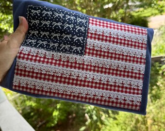 Lace Flag Applique Comfort Colors Tee | Embroidered| Gift for Her | Comfort Colors