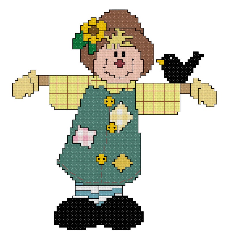 Scarecrow Pun PDF Chart X Stitch Pattern Scarecrow Cross - Etsy