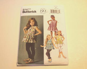 Butterick 5877: Girl's Dress, Top, Leggings and Capris Sizes 6.7,8 UNCUT