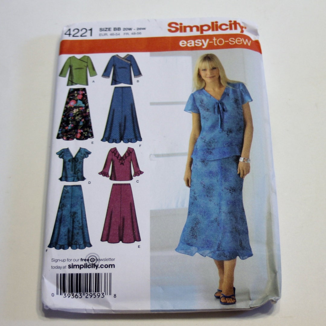 Simplicity 4221 Sewing Pattern: Misses' Skirt and Pullover Top, Sizes ...