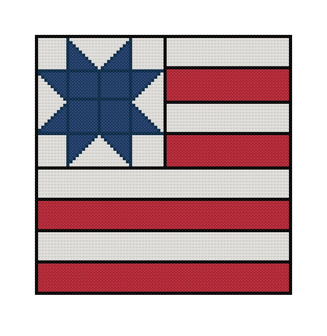 Flag Cross Stitch Pattern in Quilt Style PDF File Instant Etsy