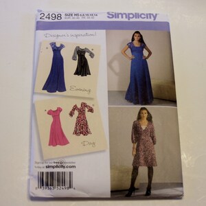 Simplicity 2498: Misses&#39; Dress in Three Lengths with Bodice Variations Sizes 6-14 UNCUT