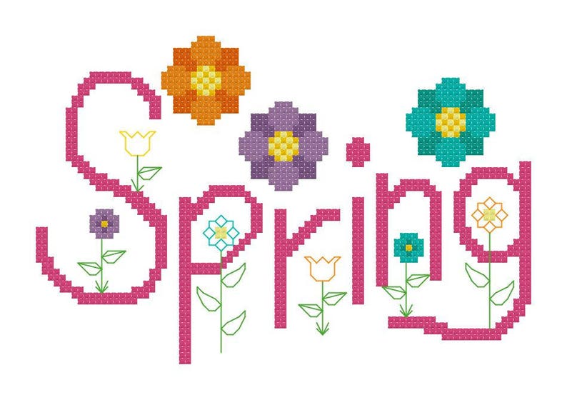 Spring Cross Stitch Pattern PDF File Instant Download X Etsy
