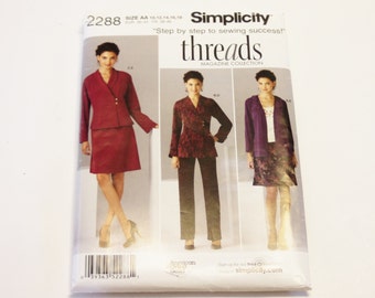 Misses'/Women's Jacket in Two Lengths, Pants, Skirt and Knit Cardigan (UNCUT) Simplicity 2288: sizes 10-18