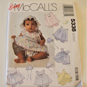 Children&#39;s Clothes Pattern McCall&#39;s 5338: Infants Sundresses, Panties, Bonnet, and Toy Sizes Newborn to Medium UNCUT
