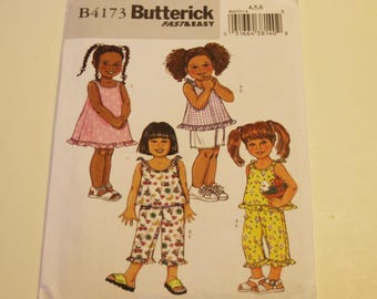 Butterick 4173 Sewing Pattern: Girls' Dress, Top & Pants - Sizes 4-5-6 (Uncut)