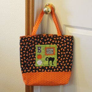 Fabric Halloween Trick or Treat Tote Bag with Pocket - Kid&#39;s Tote Bag, Children&#39;s Bag