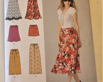 Simplicity 1807: Misses' Made Easy Skirts and Pants with Hemline Variations  Sizes 8-16 UNCUT - Women's Skirt Sewing Pattern