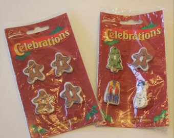Set of 8 Ceramic Christmas Buttons by Envi Celebrations (UNOPENED)