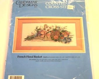 Counted Cross Stitch Kit: French Floral Basket Candamar Designs UNOPENED