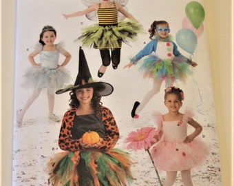 Simplicity 2071: Costume Pattern for Witch, Honeybee, Clown, and Ballerina Sizes 3-6 UNCUT