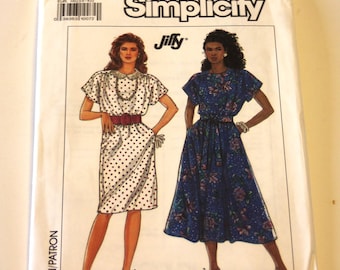 Vintage 90's Jiffy Misses Dress Pattern: Simplicity 9602 UNCUT, FF Sizes 6-14