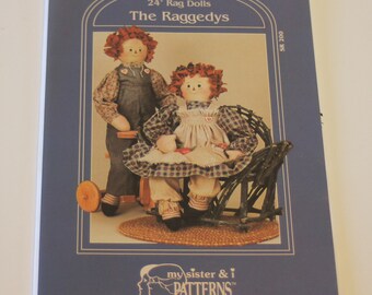 My Sister and I Pattern: 24" Rag Dolls - The Raggedys PREVIOUSLY OWNED UNCUT (one original pattern, not a photocopy)