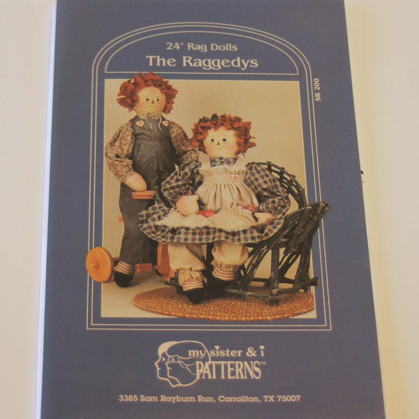 My Sister and I Pattern: 24" Rag Dolls - The Raggedys PREVIOUSLY OWNED UNCUT (one original pattern, not a photocopy)