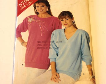 See and Sew 5706: Misses' Top Sizes  L-XL UNCUT
