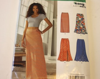 New Look 0550: Misses Easy Pull on Knit Skirt Sizes 8-20 UNCUT