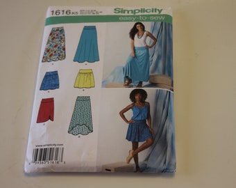 Skirt Pattern Simplicity 1616: Misses' Skirts with Length Variations Sizes 8-16 UNCUT - Misses' knit and woven Skirt, Clothing Pattern