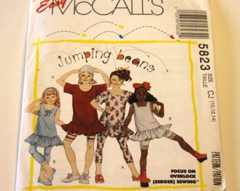 McCall's 5823: Girl's  Tunics and Leggings in Two Lengths Sizes 10, 12, 14 UNCUT