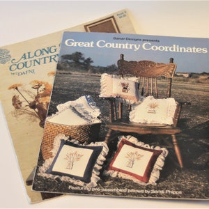 Set of 2 Country Counted Cross Stitch Leaflets - Country Cross Stitch Patterns