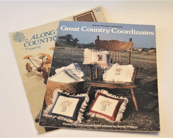 Set of 2 Country Counted Cross Stitch Leaflets - Country Cross Stitch Patterns