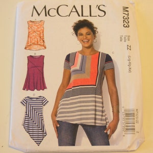 McCall&#39;s 7323: Misses&#39; Pullover Tops Sizes Lrg-Xlg-XXl (16-26) UNCUT