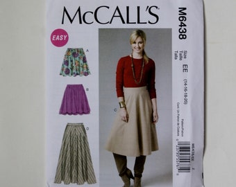 Skirt Pattern - McCall's M6438: Easy Misses' Skirts Sizes 14-20 UNCUT